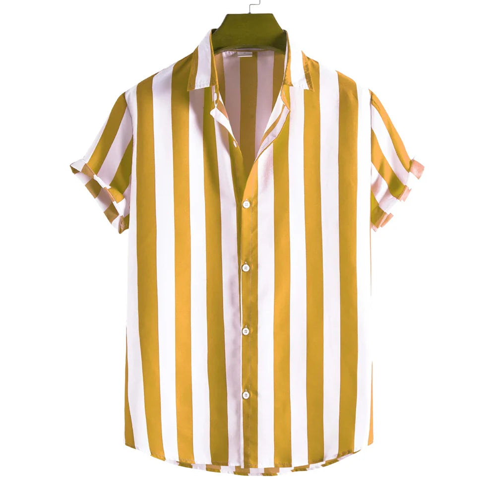Camisa de verano de manga corta a rayas