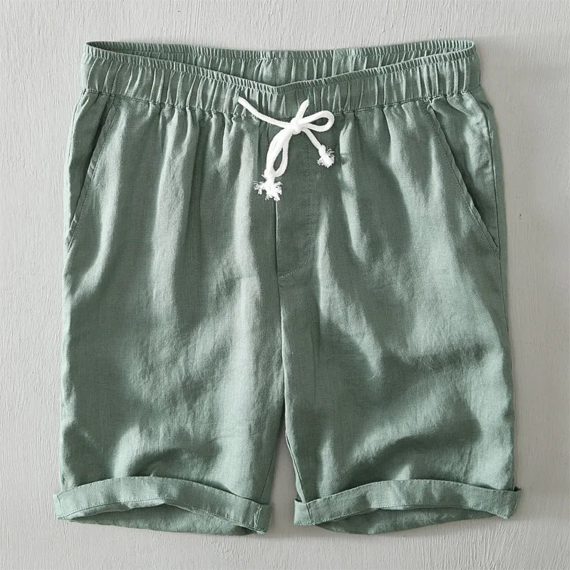 Elegantes pantalones cortos de lino