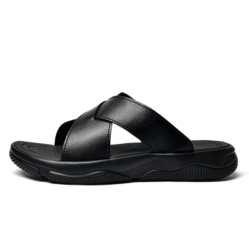 Sandalias de playa elegantes de piel