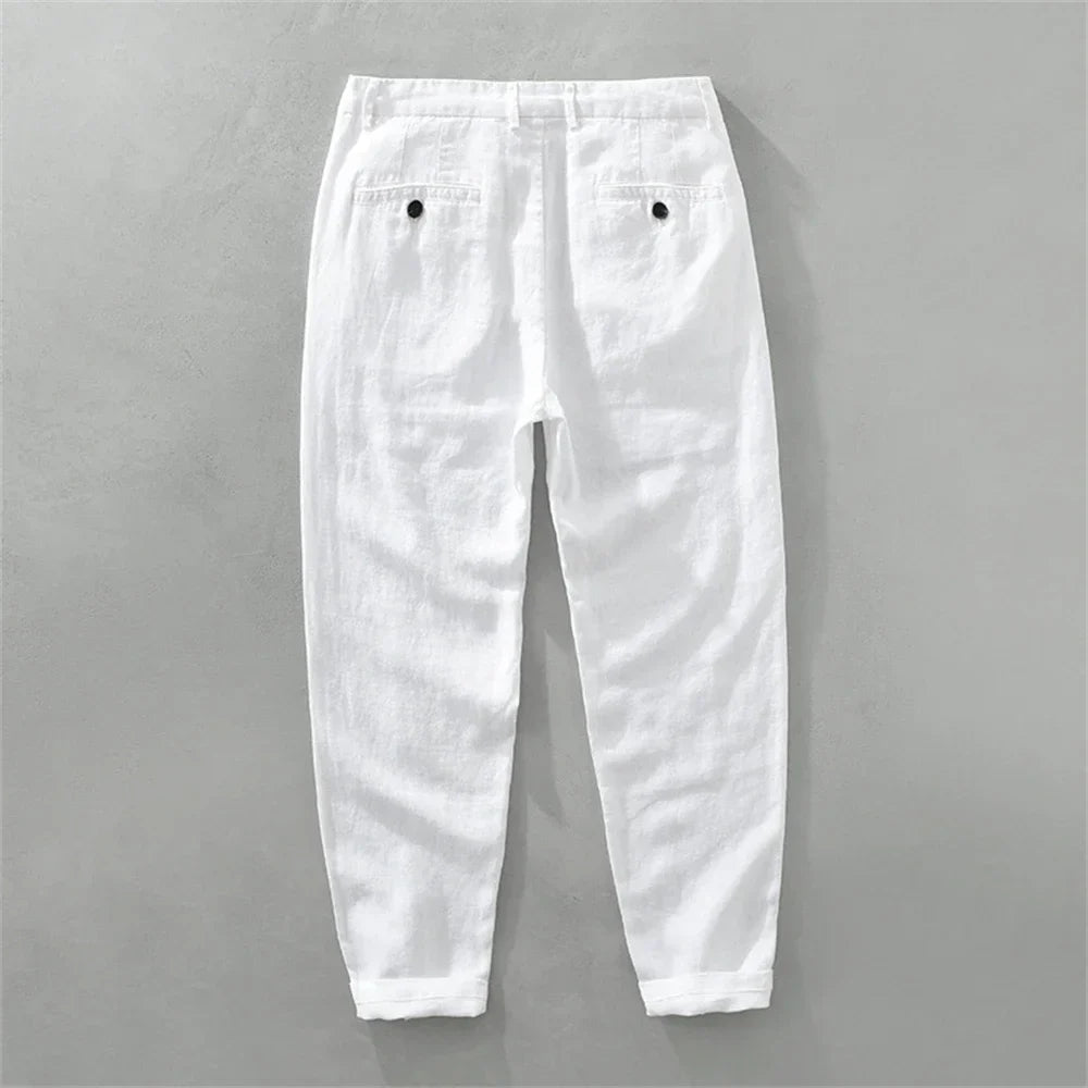 Pantalones de lino informales para la playa