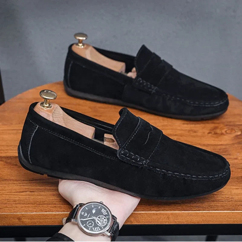 Mocasines ligeros de ante para hombre