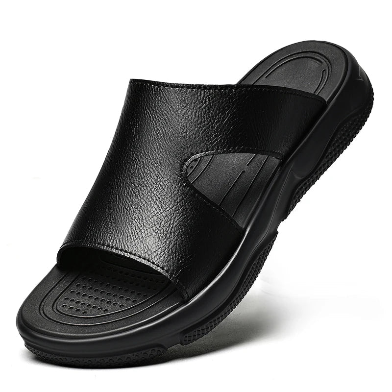 Sandalias elegantes de cuero para hombre