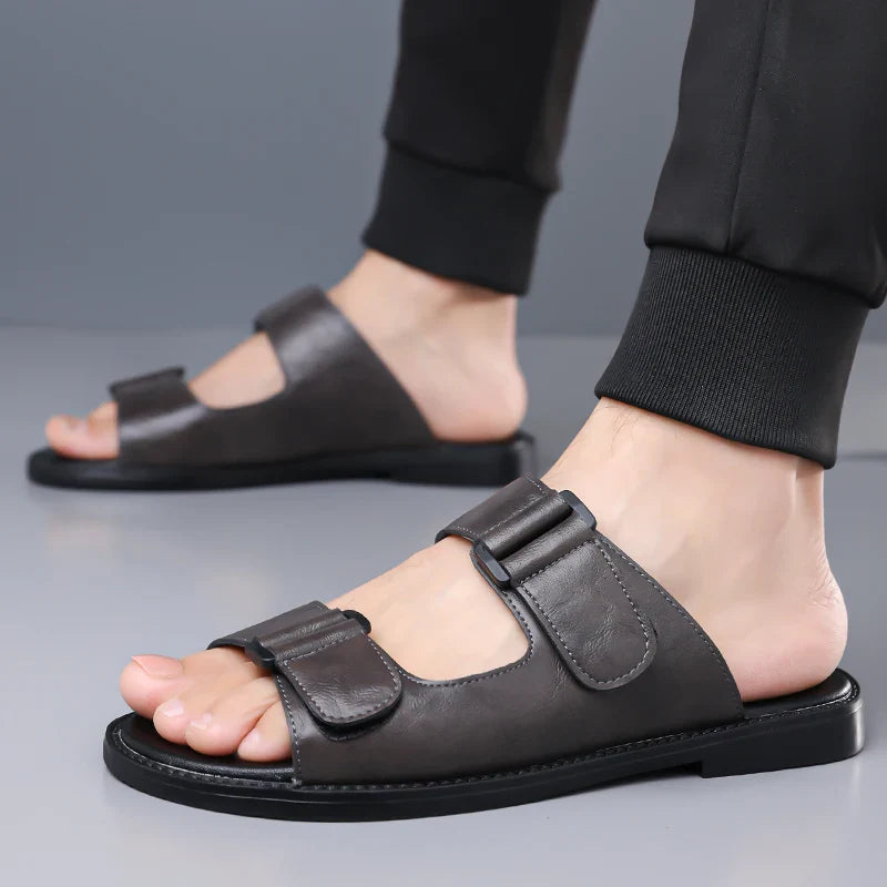 Sandalias de cuero transpirables