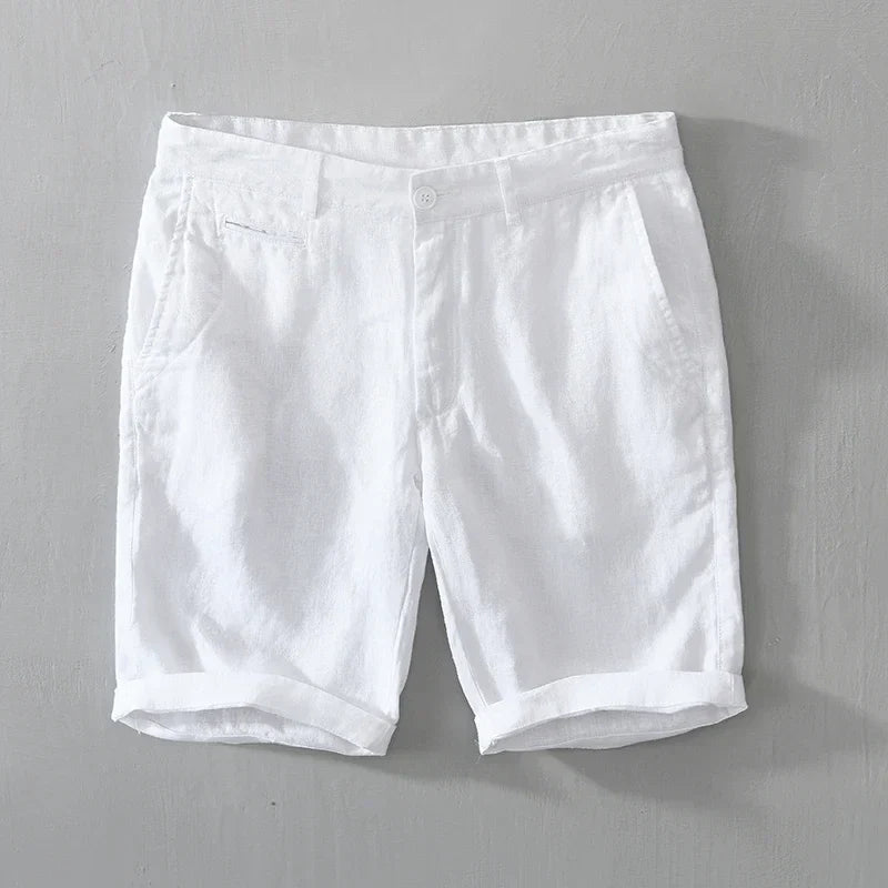 Pantalones cortos elegantes de lino de primera calidad