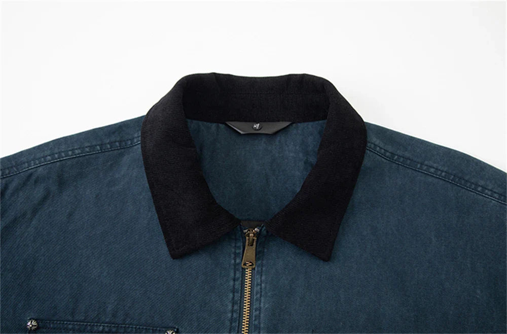 Elegante chaqueta vaquera de algodón