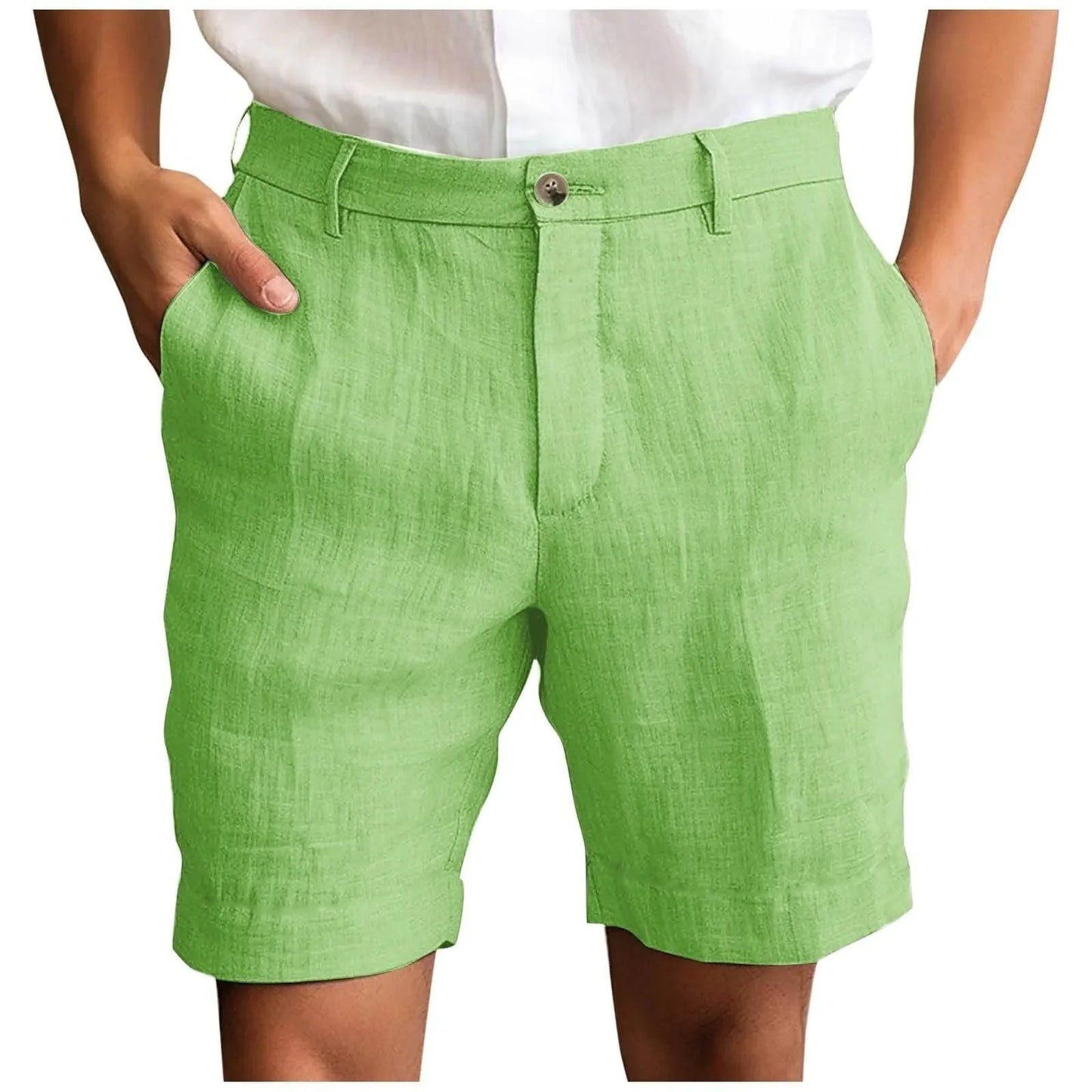 Elegantes pantalones cortos de lino