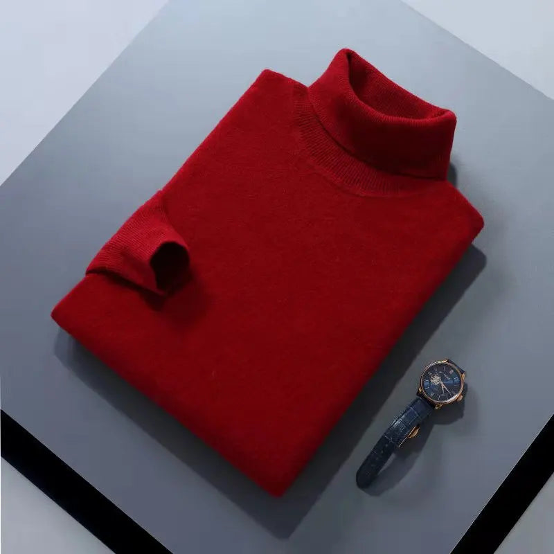 Elegante jersey de cuello alto de algodón