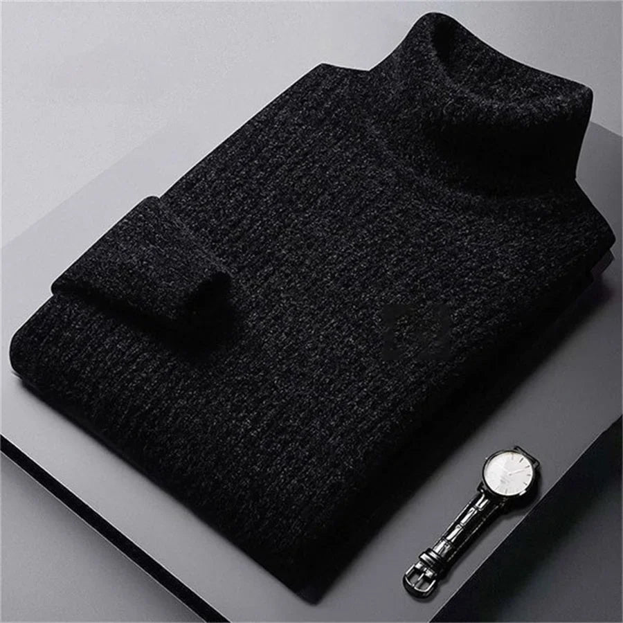 Elegante jersey de cuello alto de punto