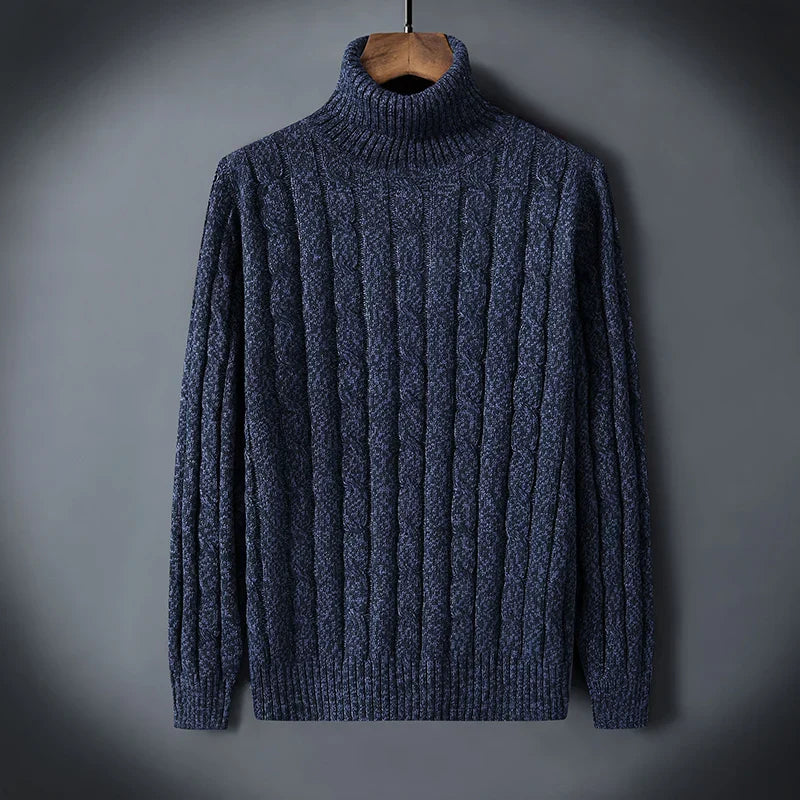 Elegante jersey de lana de cuello alto