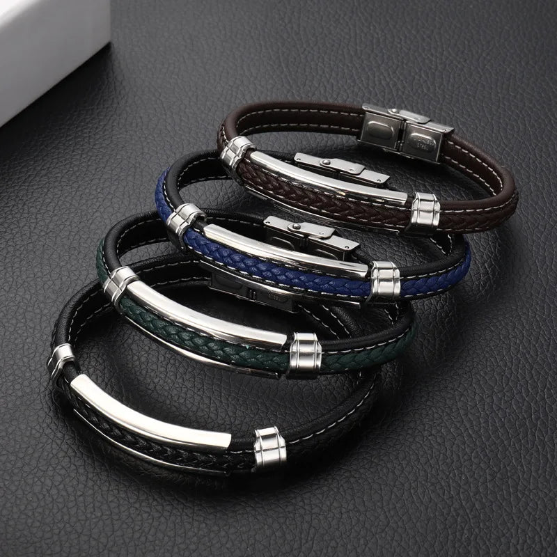 Elegante pulsera de acero inoxidable para hombre