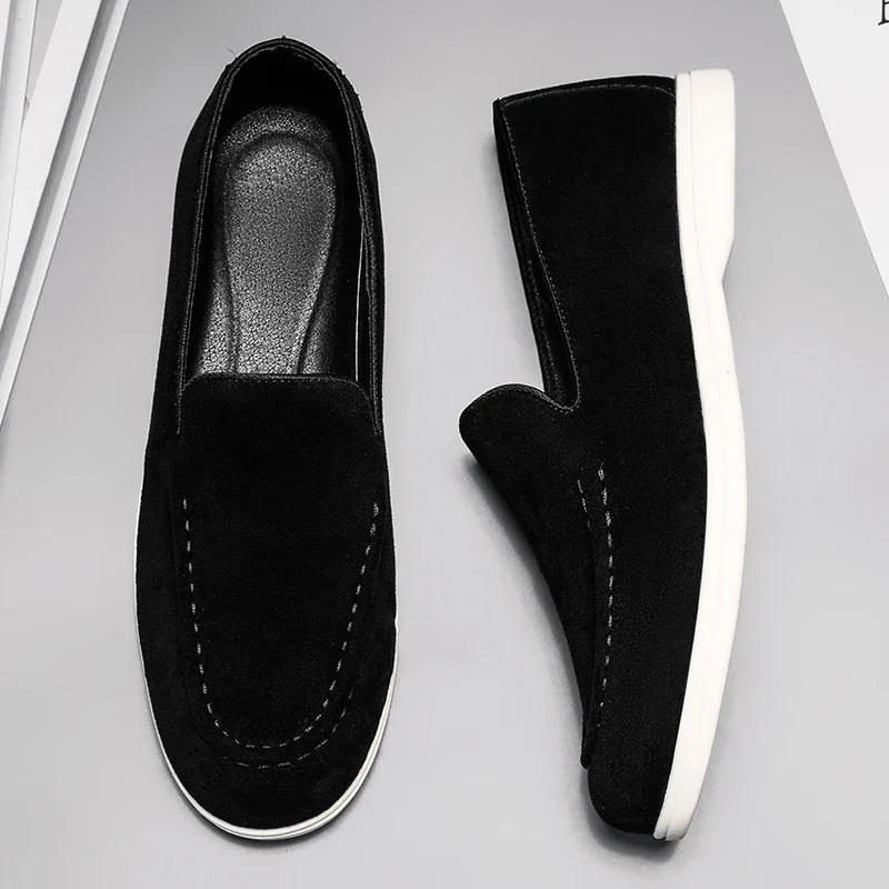 Mocasines elegantes de ante para hombre