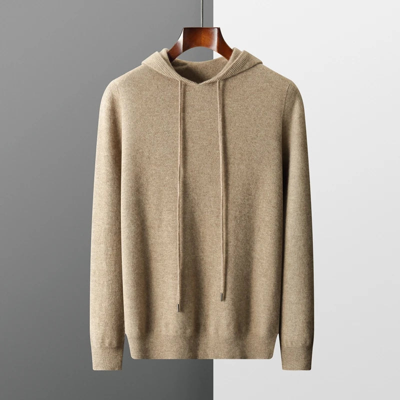 Elegante sudadera con capucha de lana australiana