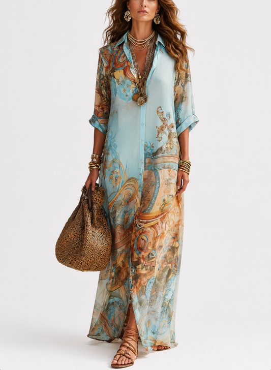 Lorna | Vestido Camisero Mediterráneo