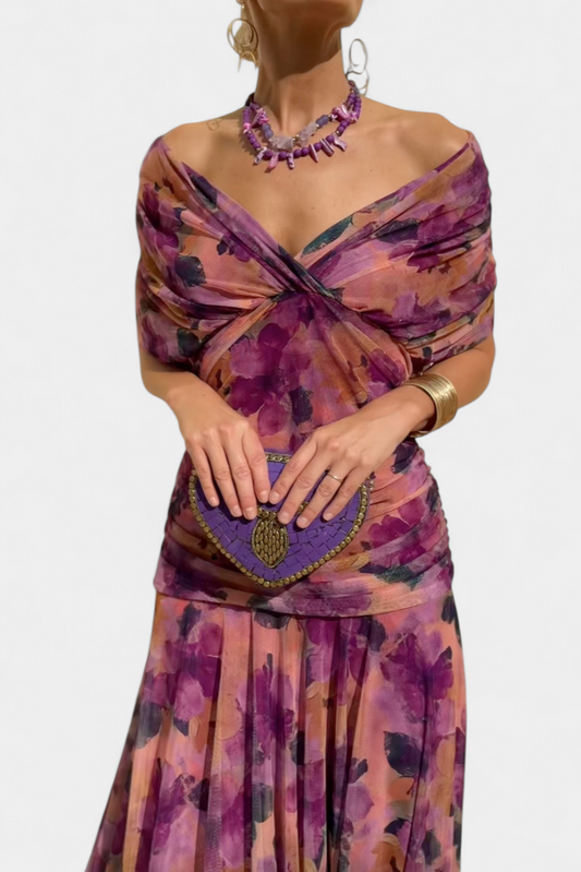 Vestido floral de caída etérea