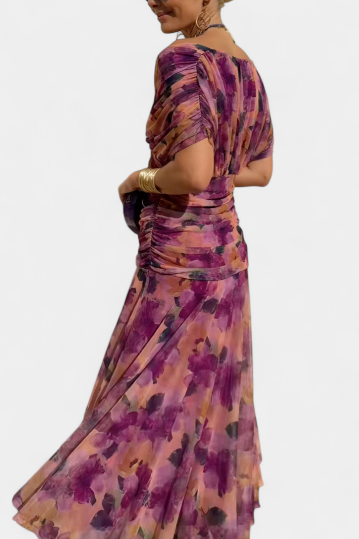Vestido floral de caída etérea