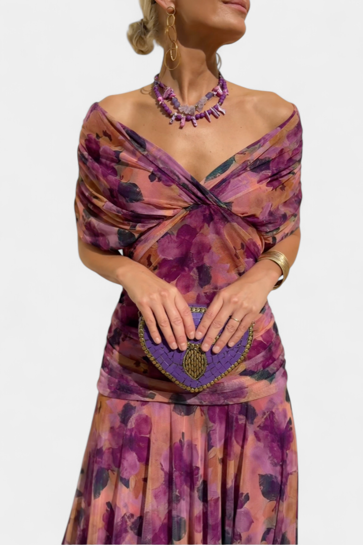 Vestido floral de caída etérea
