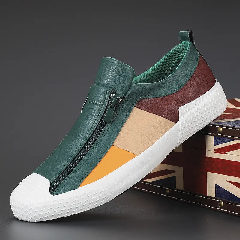 Zapatos de piel con cremallera