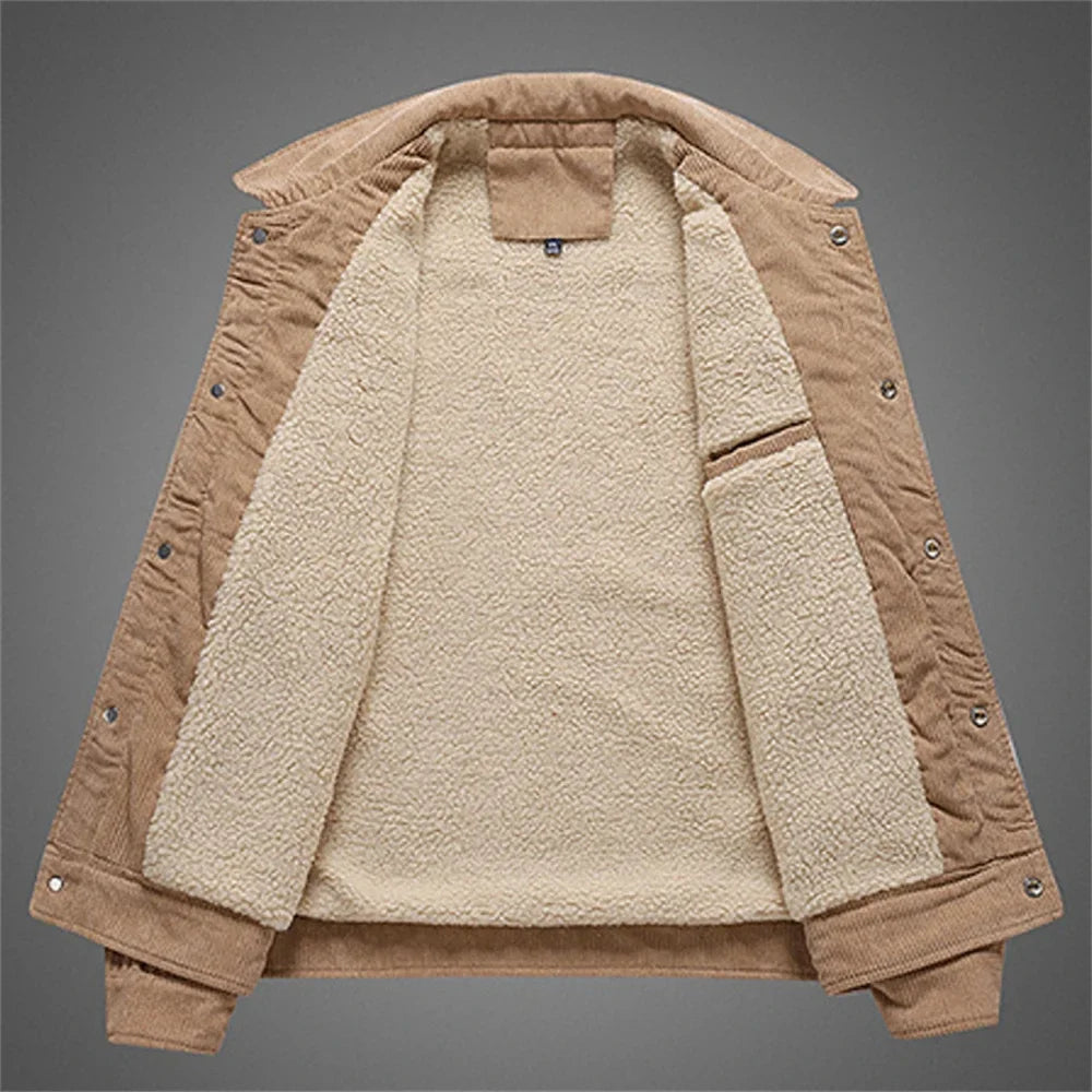 Elegante chaqueta de pana cálida