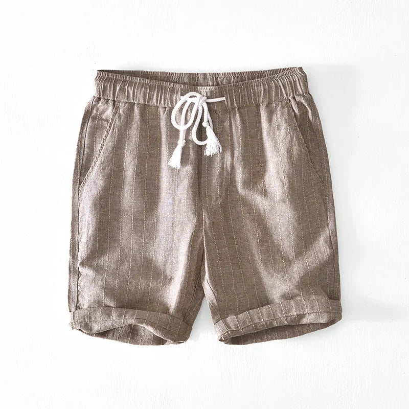 Elegantes pantalones cortos de lino