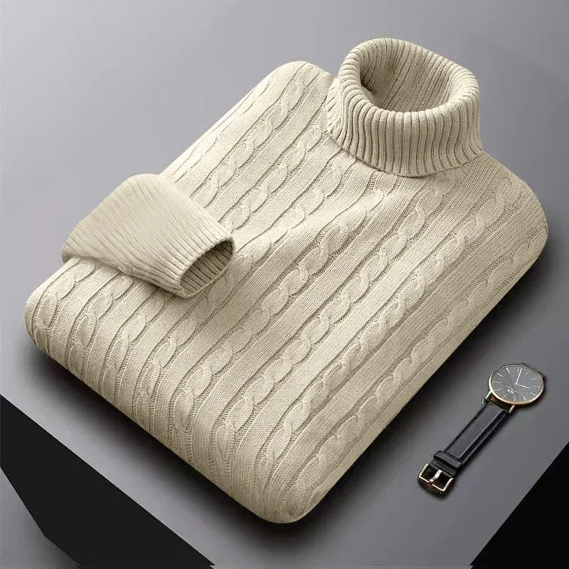 Elegante jersey de cuello alto para hombre