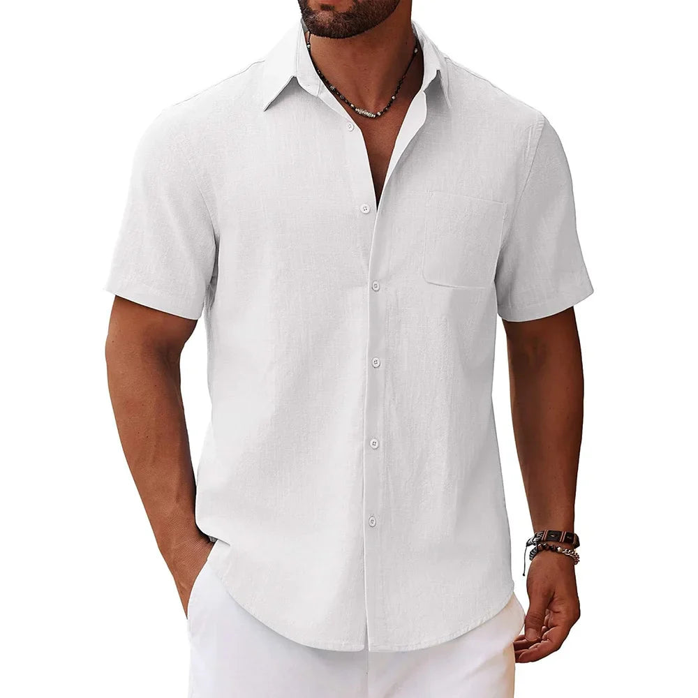 Camisa informal de manga corta para hombre