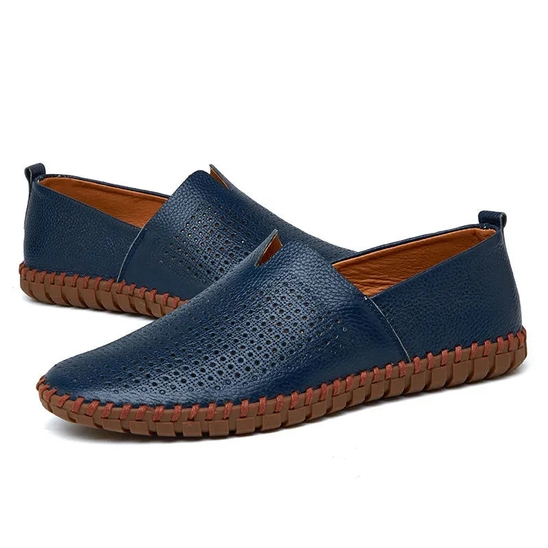 Elegantes mocasines transpirables de piel