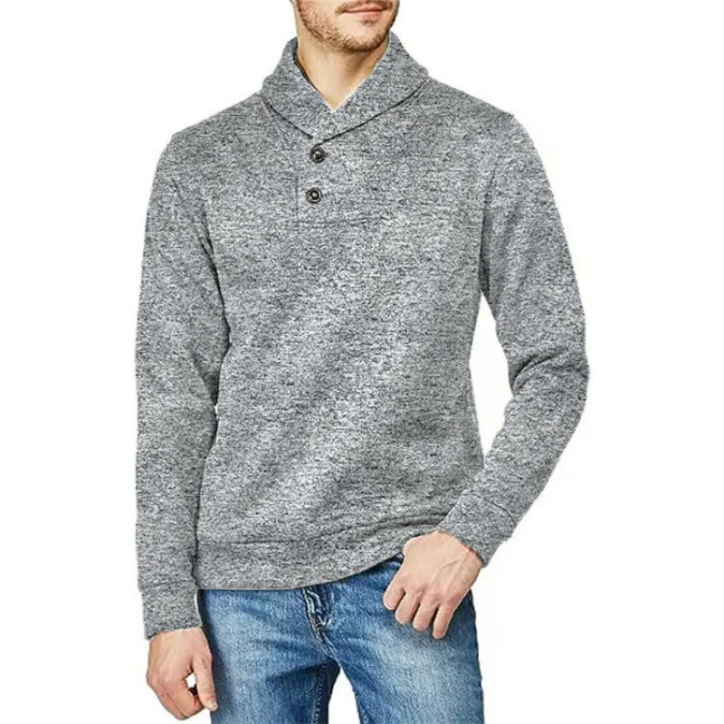 Elegante jersey de cuello alto con botones