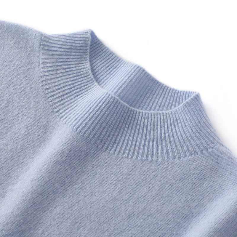 Jersey de cachemira con cuello medio alto