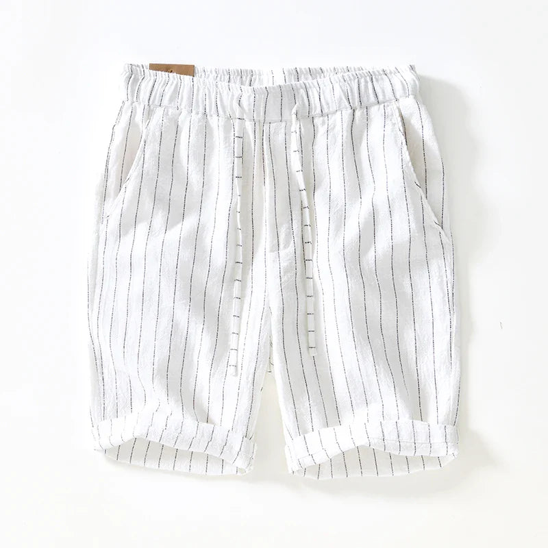 Pantalones cortos elegantes de algodón y lino