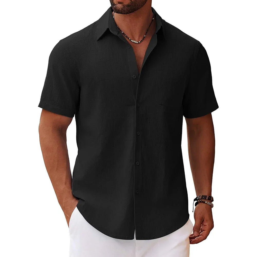 Camisa informal de manga corta para hombre