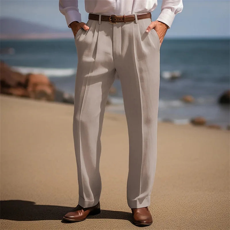 Elegantes pantalones de lino