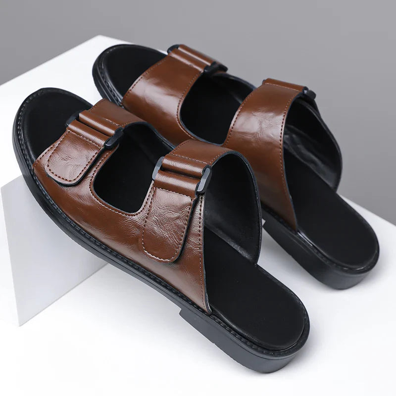 Sandalias de cuero transpirables