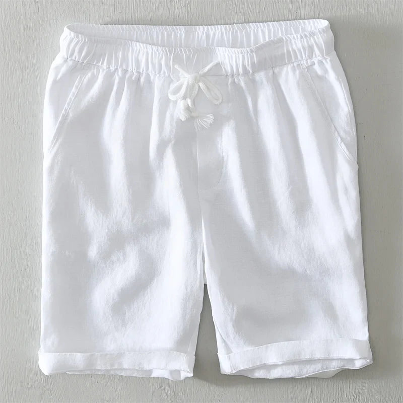 Elegantes pantalones cortos de lino