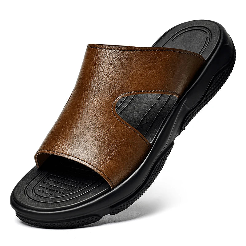 Sandalias elegantes de cuero para hombre