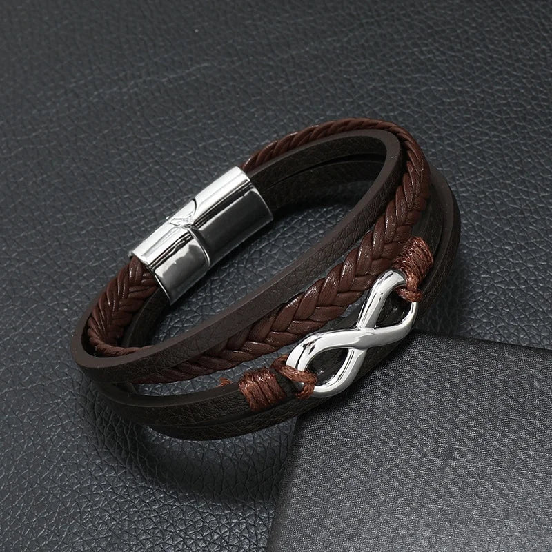 Símbolo Musical Pulsera de cuero para hombre