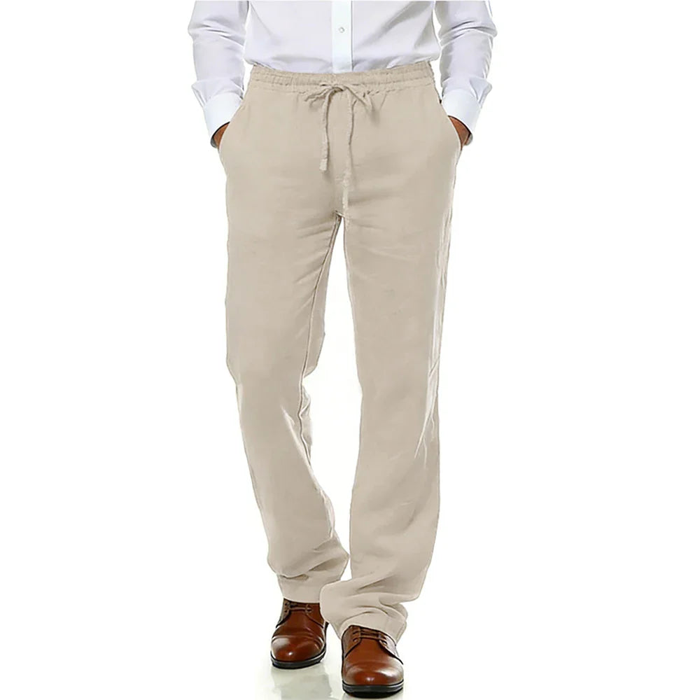 Pantalones de verano de algodón y lino