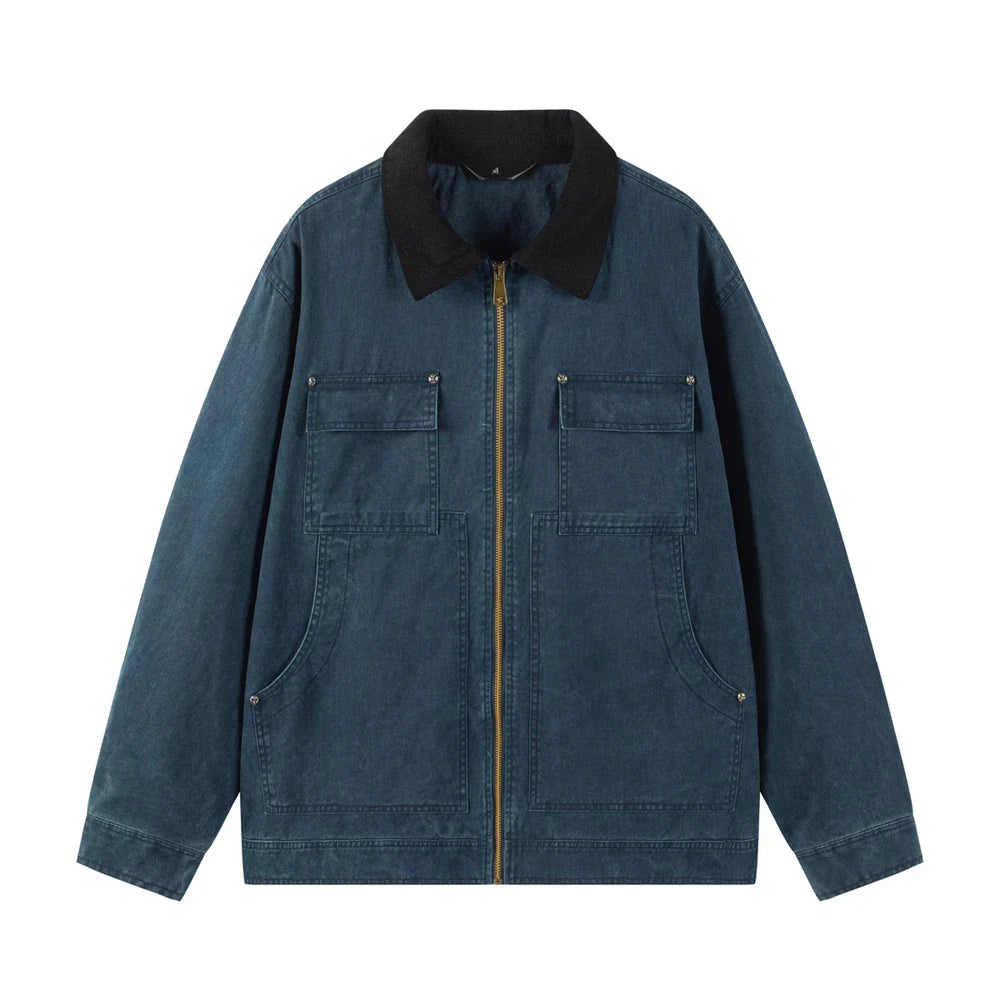 Elegante chaqueta vaquera de algodón