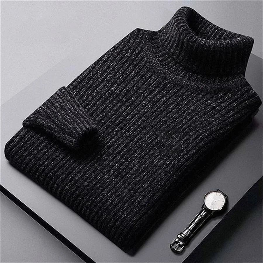 Elegante jersey de cuello alto de punto