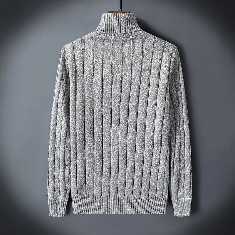 Elegante jersey de lana de cuello alto