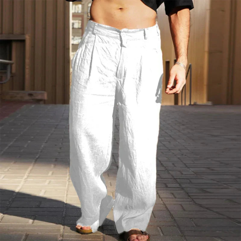 Pantalones casuales de lino