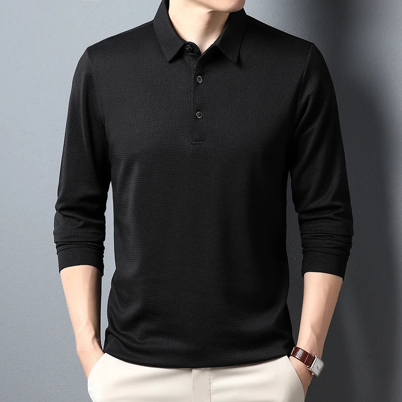 Elegante polo de manga larga