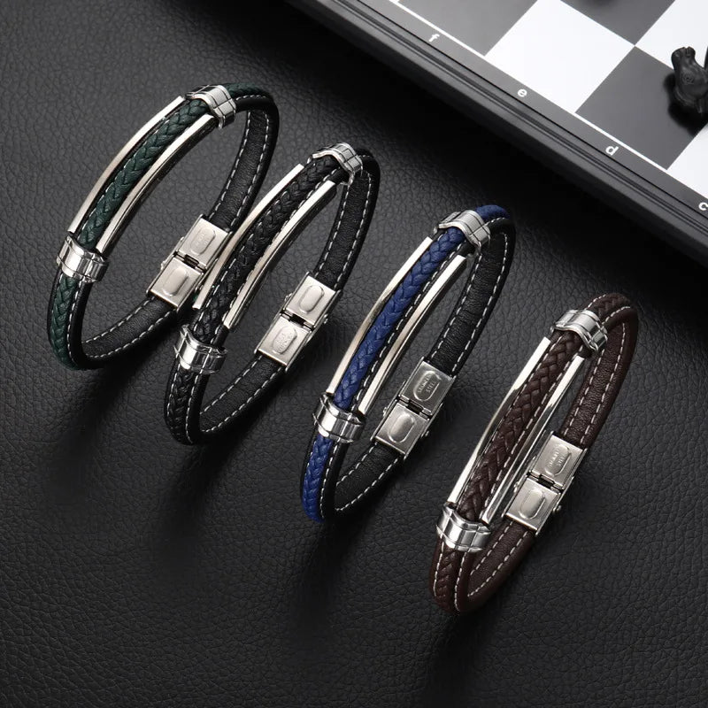 Elegante pulsera de acero inoxidable para hombre