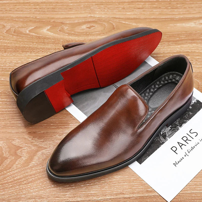 Zapatos de vestir elegantes de piel sin cordones