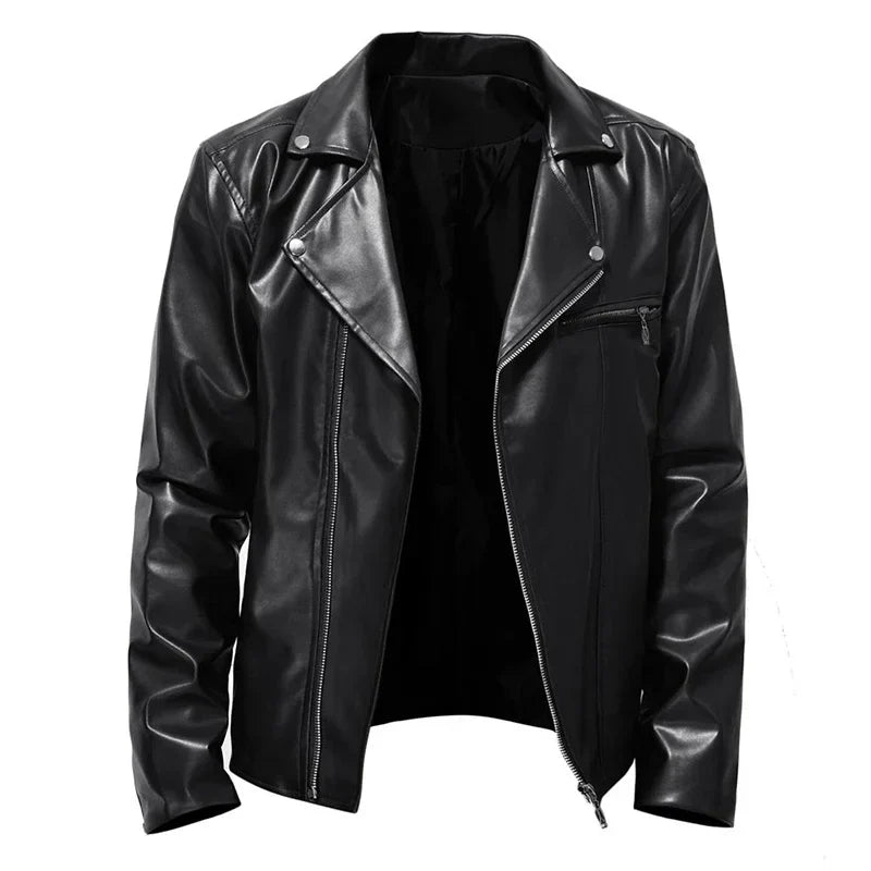Chaqueta casual de cuero para hombre