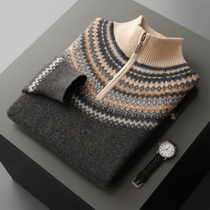 Elegante jersey de cachemira con cremallera