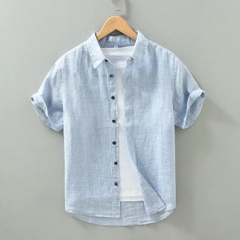 Camisa de lino de manga corta