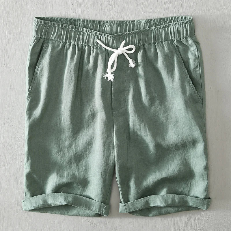 Elegantes pantalones cortos de lino
