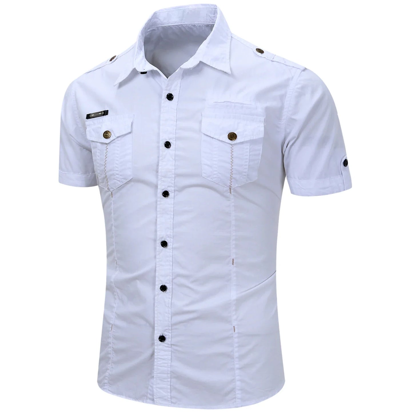 Camisa Cargo de algodón de manga corta