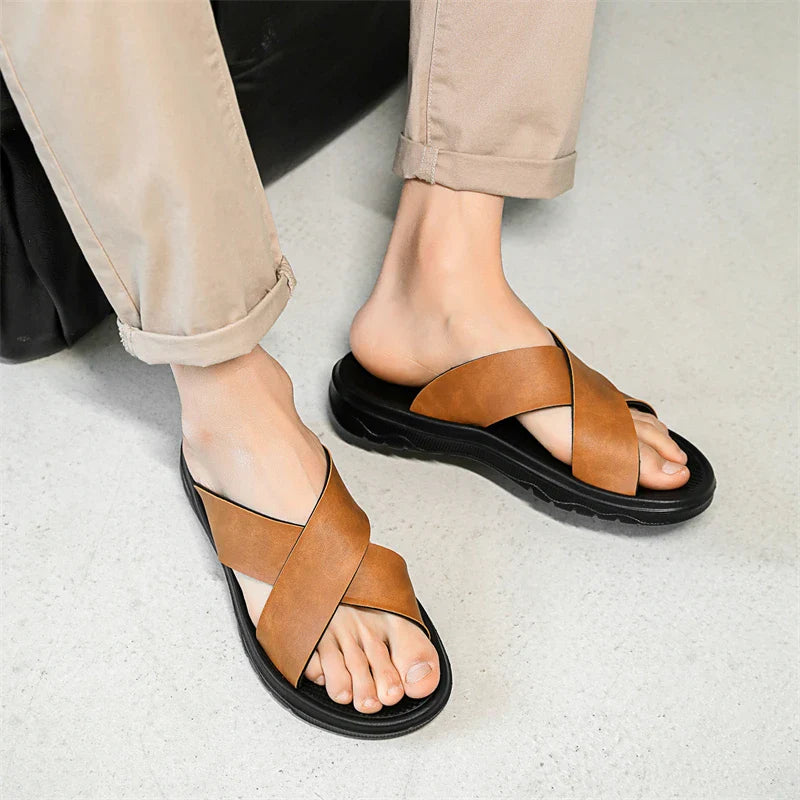 Sandalias casuales de piel