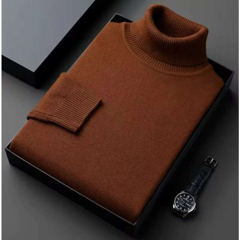 Elegante jersey de cuello alto para hombre